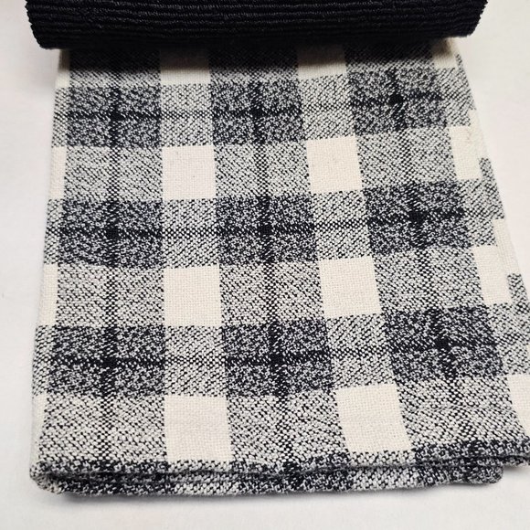 3 New Kitchen Towels Black White Gray Plaid Check Stripe Studio Belle 18 X 28 - Picture 7 of 12